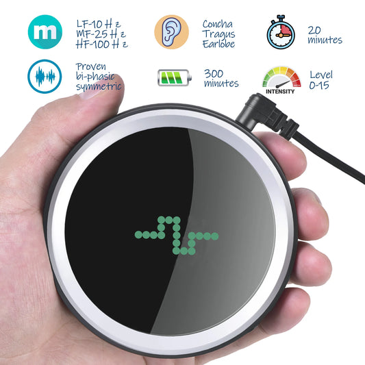 Portable Vagus Nerve TVNS Ear Clip Machine 3 Modes Rechargeable Pocket Stress Relief Tool for Daily Relaxation & Mood Management