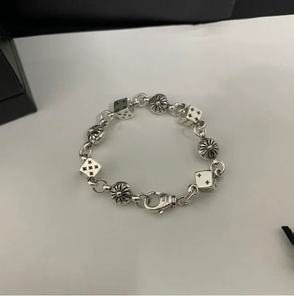 CH Men's Thick Letter Cross Flower Full Flower Bracelet