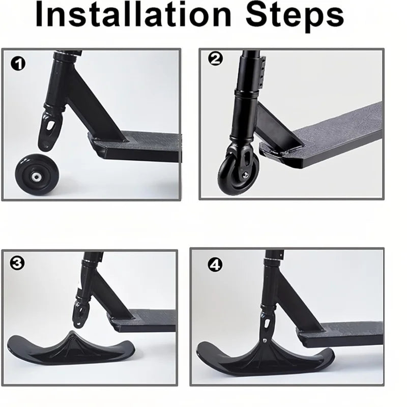 2pcs Outdoor Fold Skateboard Attachment Sand Scooter Conversion Kit for Ski Snow Scooter Sled Targeted for Active Outdoor Sports
