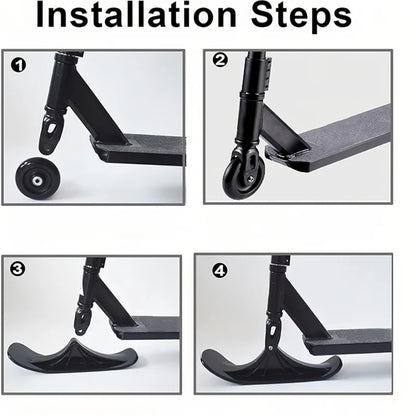 2pcs Outdoor Fold Skateboard Attachment Sand Scooter Conversion Kit for Ski Snow Scooter Sled Targeted for Active Outdoor Sports