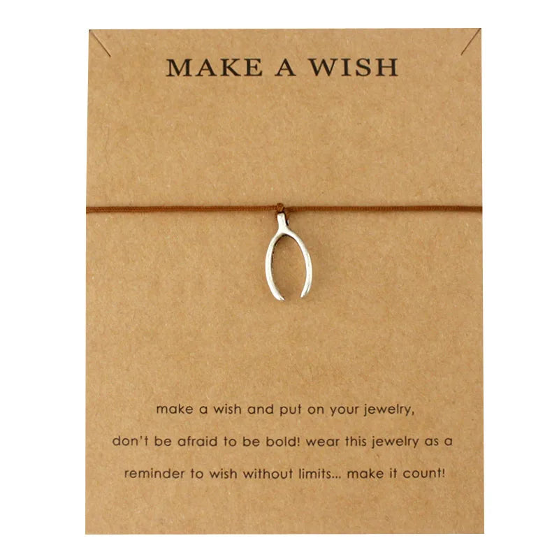 Custom Antique Silver Horse Shoe Horseshoe Charm Bracelet Promotional Gift for Men and Women 'Make a Wish' Fashion Jewelry