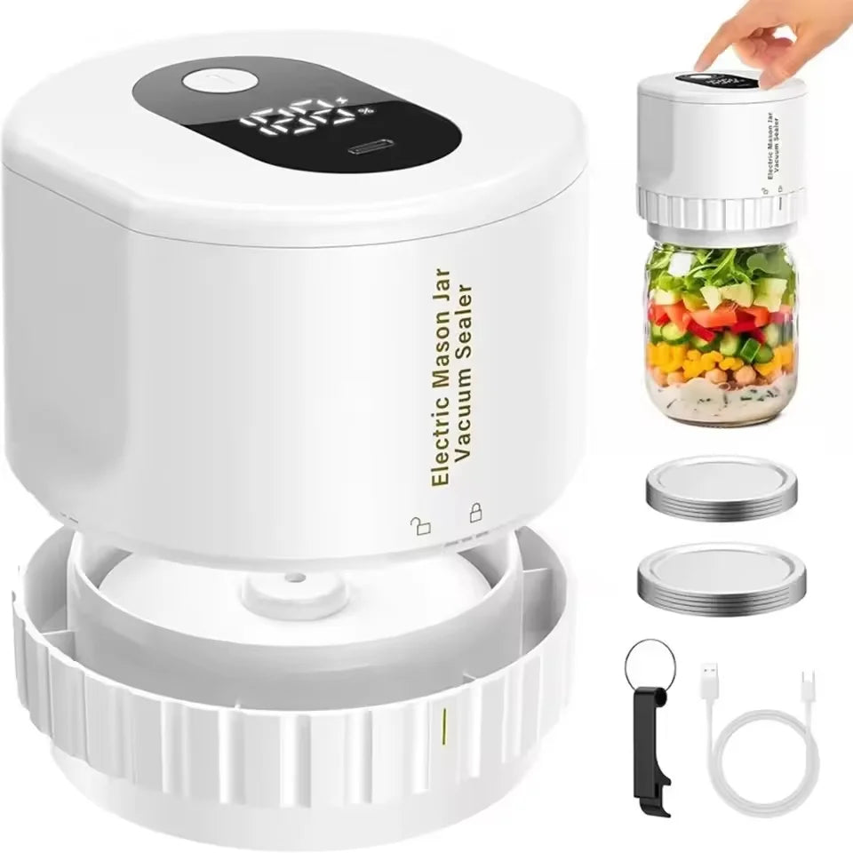 Automatic Kit Food Storage Regular Mouth Jar Lids Electric  Jar Vacuum Sealing Machine