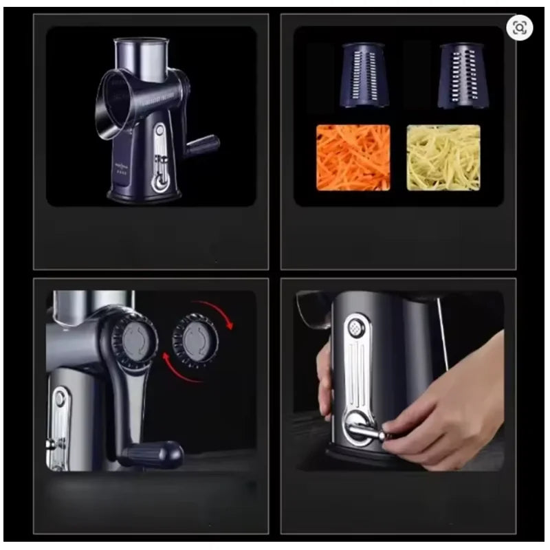 Multifunction Food Vegetable Chopper Slicer Stainless Steel Hand Rotary Cheese Grater With Handle Vegetable Shredder