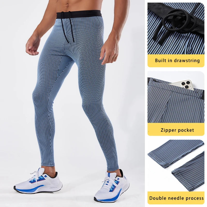 Men's Skinny Fit Breathable Warm-Up Pants for Basketball Football Jogging Clothes Muscle Protection for Adults for Spring Season