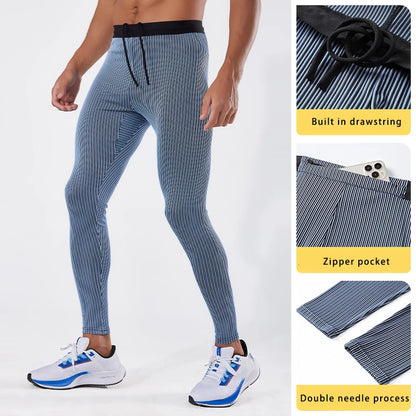 Men's Skinny Fit Breathable Warm-Up Pants for Basketball Football Jogging Clothes Muscle Protection for Adults for Spring Season