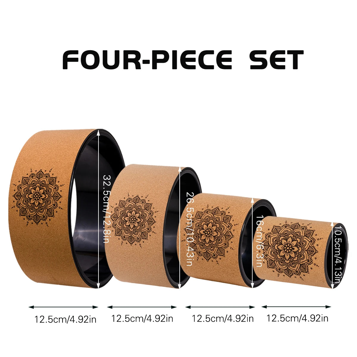 Yoga Wheel l 4-piece Set  Wheel+ Foam Roller for Back Pain Relief