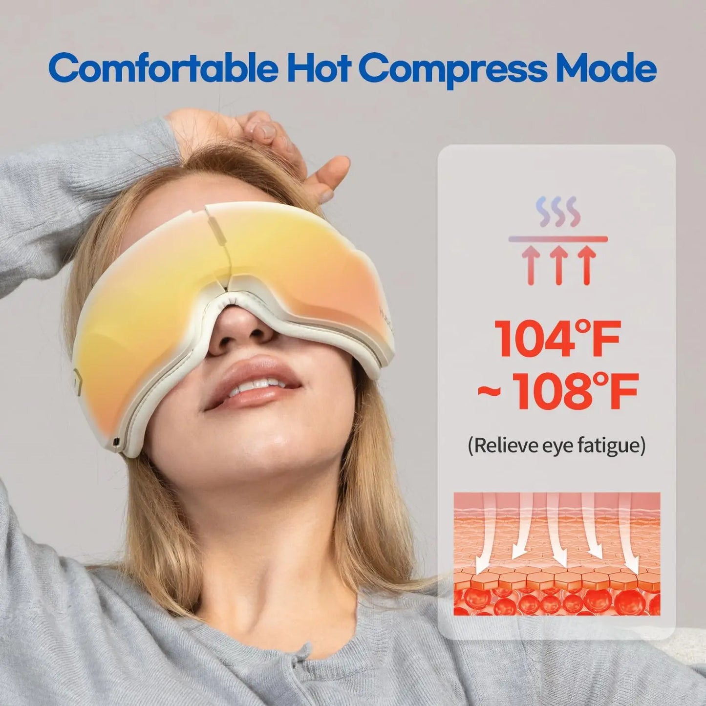 Heated Eye Massager with Air Compression &amp; Music, Electric Eye Mask