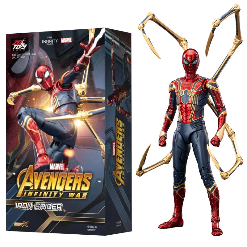 2026 New ZT Toys Original Genuine Spider Man Marvel Iron Spider-Man 2.0 1/10 Action Figures Movable Joints 18cm 7 in