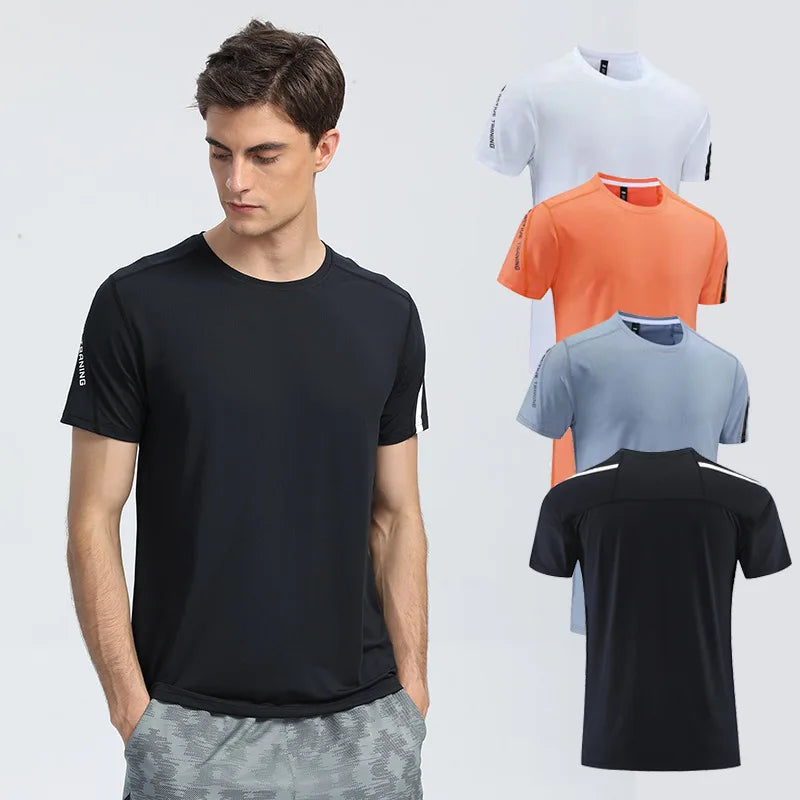 Workout Shirts for Men Short Sleeve Moisture Wicking Quick Dry Active Athletic Men's Gym Performance T Shirts