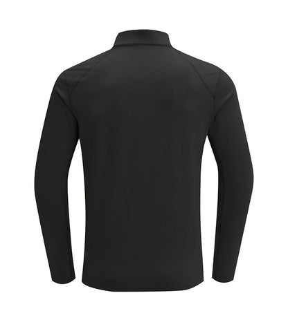 Men's Autumn Winter Fleece Warm Half-Zip Stand-Collar Outdoor Long-Sleeve Running Sports Sweatshirt Cycling Fitness Top