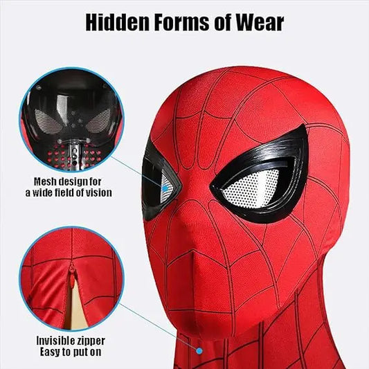 Moving Eyes Super Hero Mask Full Face Adjustment Eyes Size Hero Cosplay Mask for Kids/Adult,Spiderman Mask