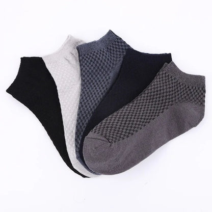 Men's Low Cut Summer Soft Comfort Breathable Cool Thin Mesh Quarter Ankle Short Bamboo Fiber Socks