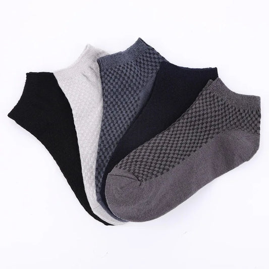 Men's Low Cut Summer Soft Comfort Breathable Cool Thin Mesh Quarter Ankle Short Bamboo Fiber Socks