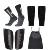 Adult Men/Women Set of Soccer Shin Guard Football Grip Socks and Soccer Sleeves Crew Sport Socks