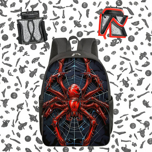 3D Cartoon Spider Waterproof School Backpack Set Best Gift for Boys Children's Three-Piece Backpack