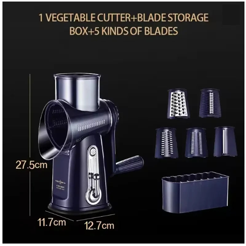 Multifunction Food Vegetable Chopper Slicer Stainless Steel Hand Rotary Cheese Grater With Handle Vegetable Shredder