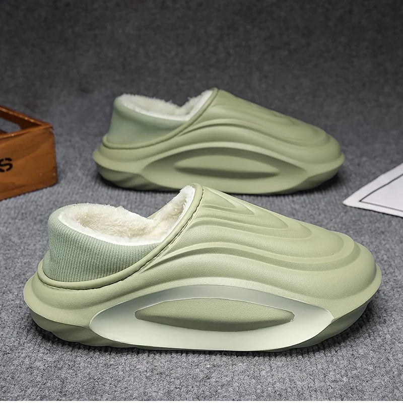 Cozy Winter Slip-Resistant Slippers: Lightweight EVA Indoor & Outdoor Home Comfort with Soft Fabric Lining