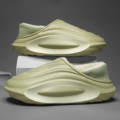 Cozy Winter Slip-Resistant Slippers: Lightweight EVA Indoor & Outdoor Home Comfort with Soft Fabric Lining