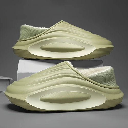 Cozy Winter Slip-Resistant Slippers: Lightweight EVA Indoor & Outdoor Home Comfort with Soft Fabric Lining