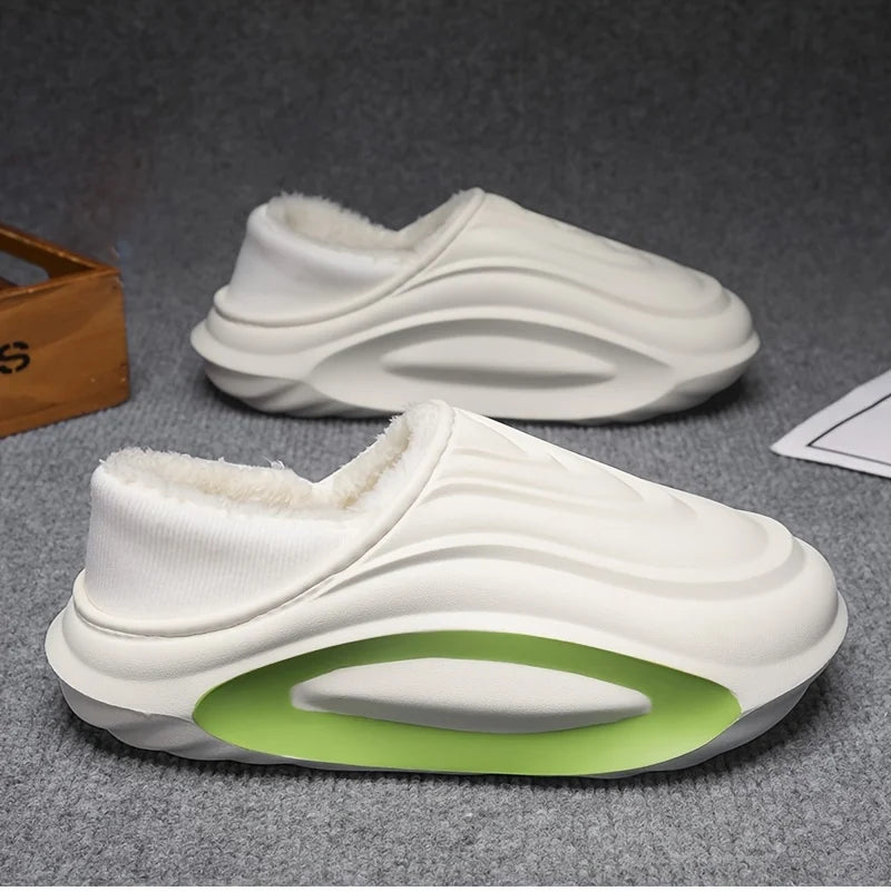 Cozy Winter Slip-Resistant Slippers: Lightweight EVA Indoor & Outdoor Home Comfort with Soft Fabric Lining