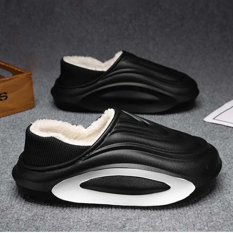 Cozy Winter Slip-Resistant Slippers: Lightweight EVA Indoor & Outdoor Home Comfort with Soft Fabric Lining